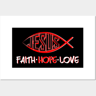 Faith Hope Love - Jesus Posters and Art